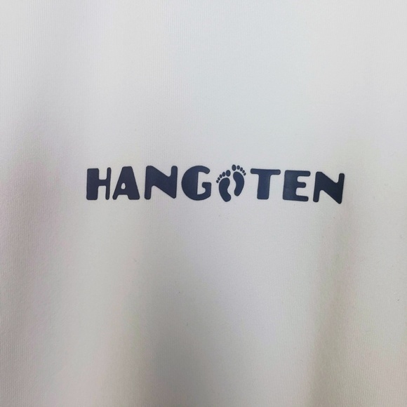 Men's Hang Ten White Crew Neck Long Sleeve UPF 50+ Quick Dry Graphic T-Shirt - Picture 6 of 9